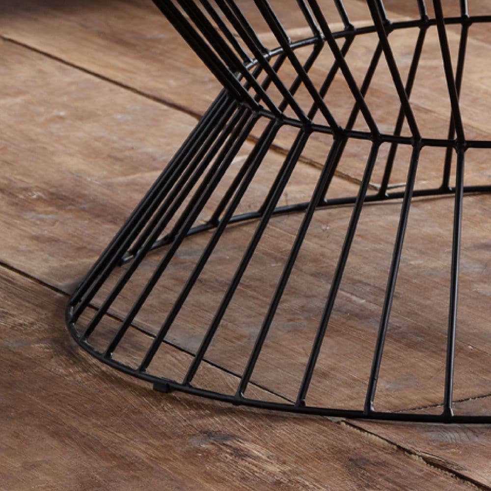 Jersey Walnut Wooden and Metal Round Coffee Table