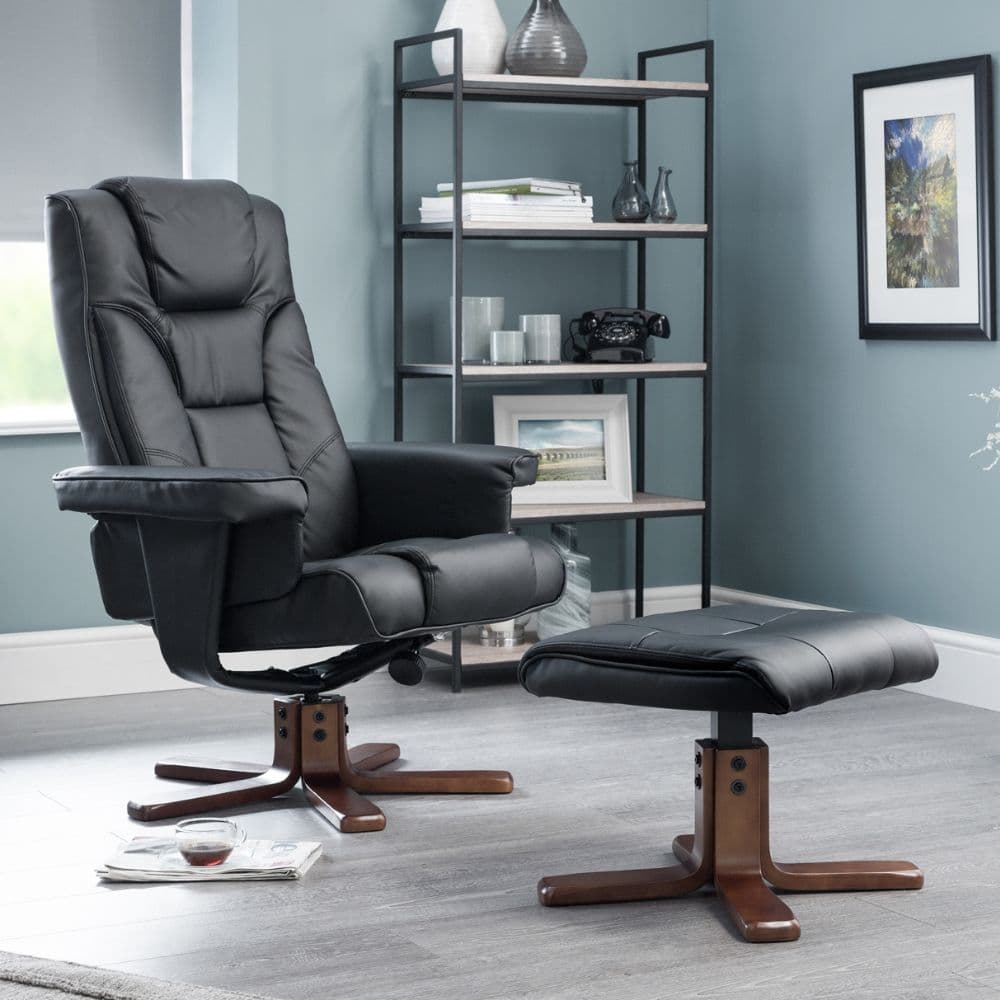 Black leather recliner chair hotsell