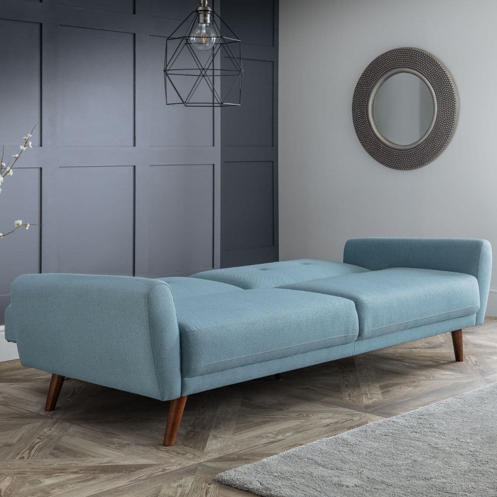 Blue outlet linen couch