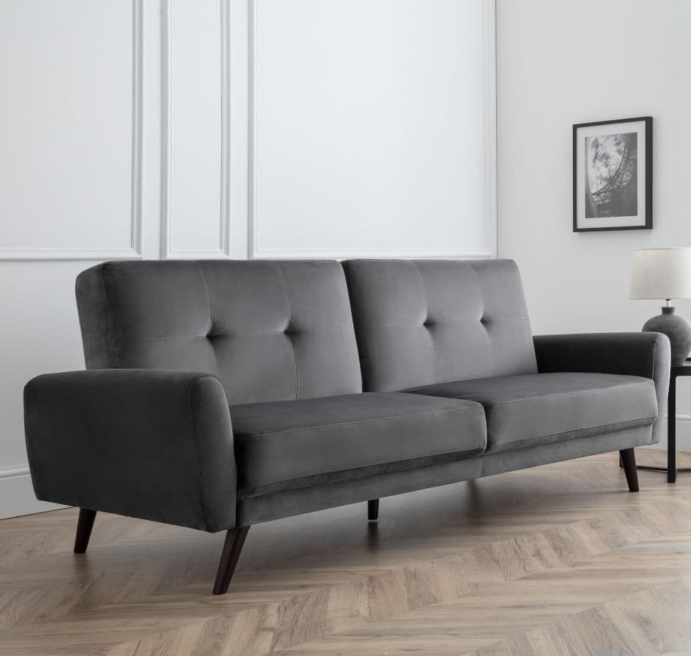 Monza Grey Velvet Reclining Sofa Bed Make It Homely
