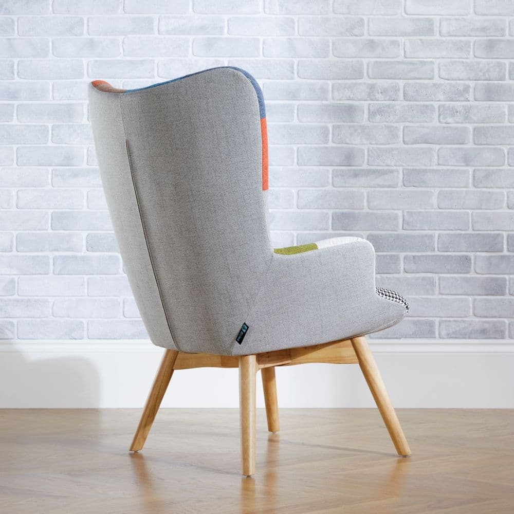 Sloane Multi Coloured Patchwork Fabric Chair