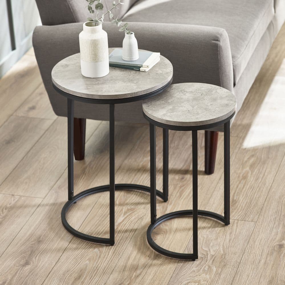 Staten Concrete Tall Round Nesting Tables Make It Homely