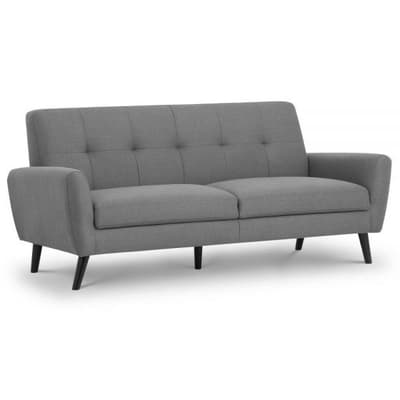 Monza Grey Fabric 3 Seater Sofa