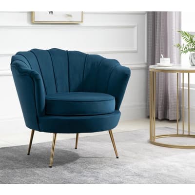 Ariel Blue Fabric Armchair