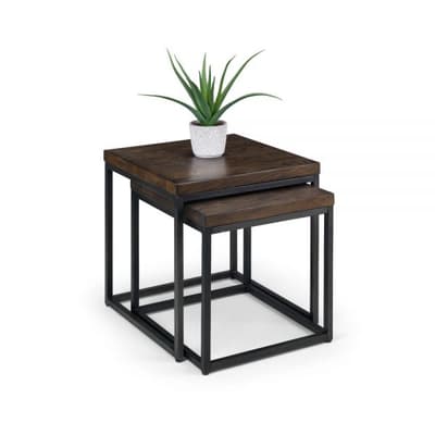Brooklyn Dark Oak Wooden Nest of Side Tables