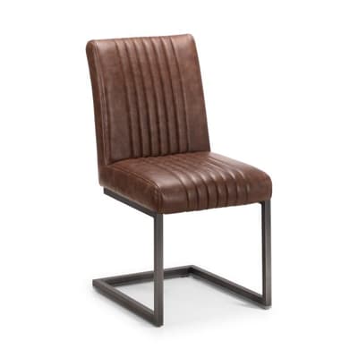 Brooklyn Brown Leather Dining Chair x 2