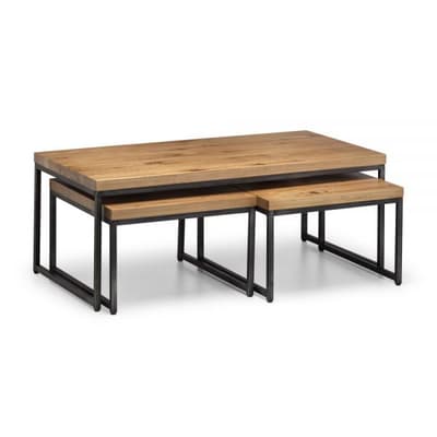 Brooklyn Oak Wooden Nest of Coffee Tables