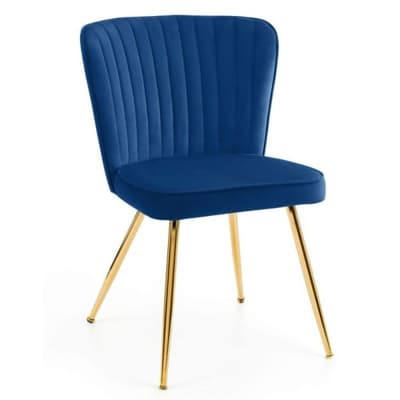 Cannes Blue Velvet Fabric Chair x 2