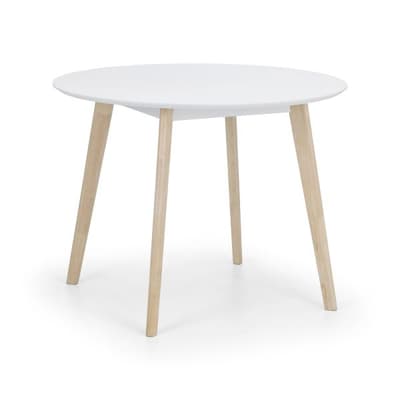 Casa White Wooden Round Dining Table