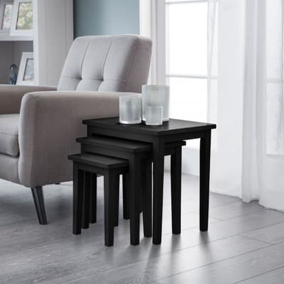 Cleo Black Wooden Nest of Tables