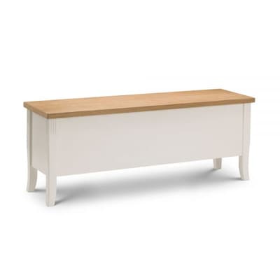 Davenport Ivory and Oak Wooden Storage Bench