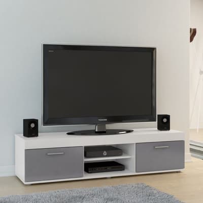 Edgeware Grey and White Wooden TV Unit