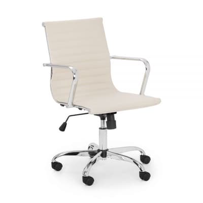 Gio Ivory Leather Office Chair