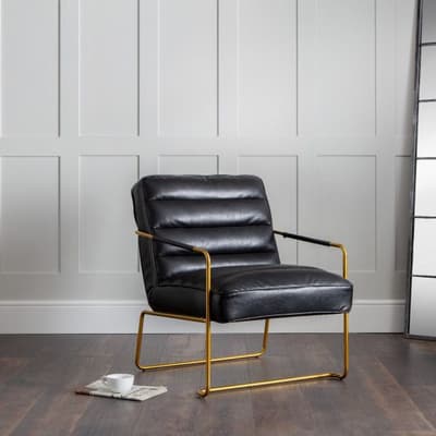 Giorgio Black Leather Chair