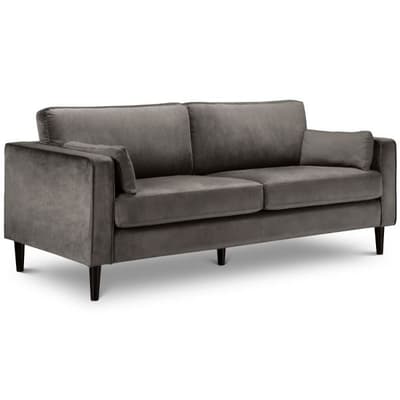 Hayward Grey Velvet 3 Seater Fabric Sofa