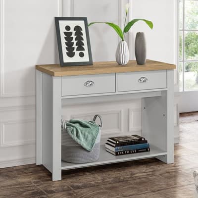 Highgate Grey and Oak Wooden Console Table