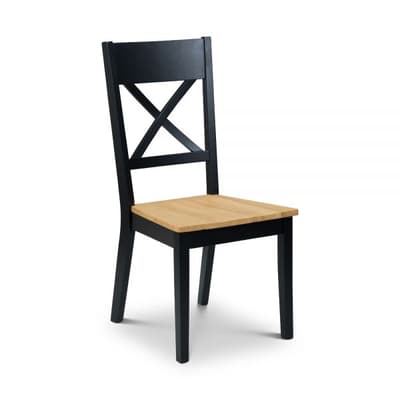 Hockley Black and Oak Wooden Dining Chair x 2