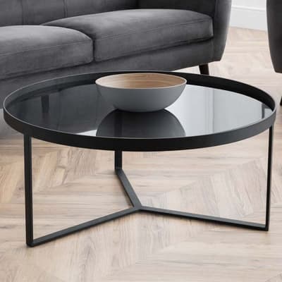 Loft Smoked Glass Metal Coffee Table