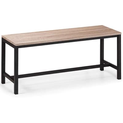 Tribeca Oak Wooden and Metal Dining Bench