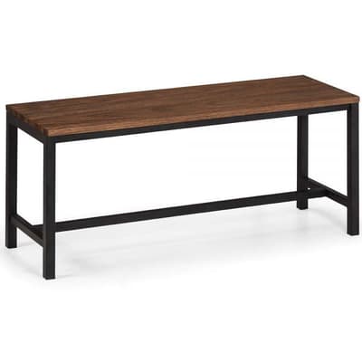 Tribeca Walnut Wooden and Metal Bench