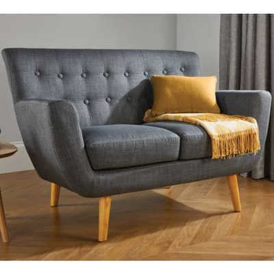 Loft 2 Seater Grey Fabric Sofa