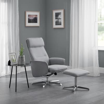 Aria Grey Fabric Rise and Recline Chair
