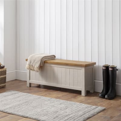 Aspen Grey and Pine Wooden Storage Bench