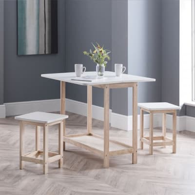 Bergen White and Oak Wooden Bar Set