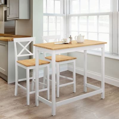 Marlow White and Oak Wooden Bar Set