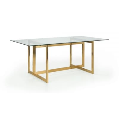 Minori Glass and Metal Dining Table