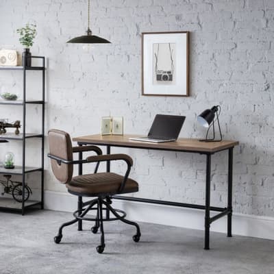 Carnegie Elm Wooden and Metal Desk