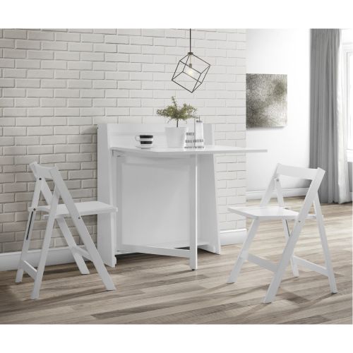 Helsinki White Wooden Compact Dining Table Set